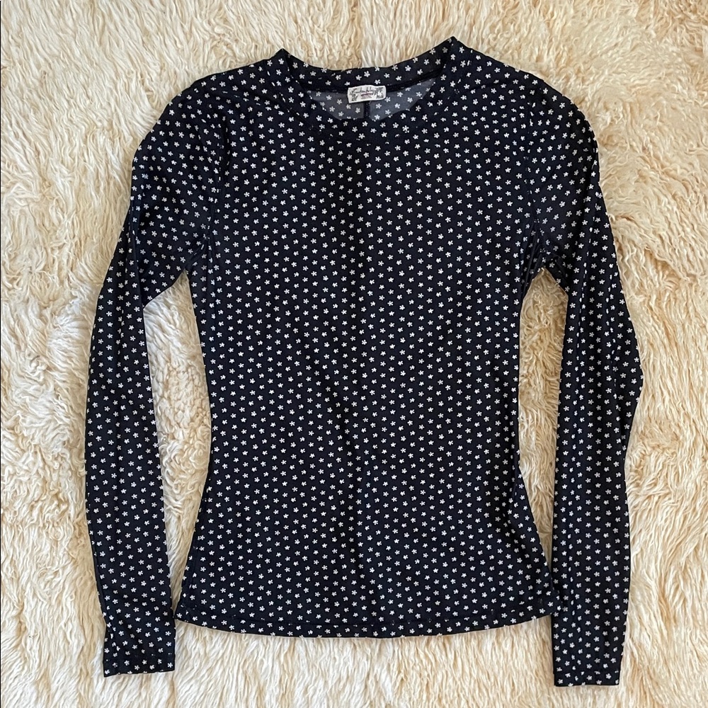 Free People Floral Print Sheer Top
